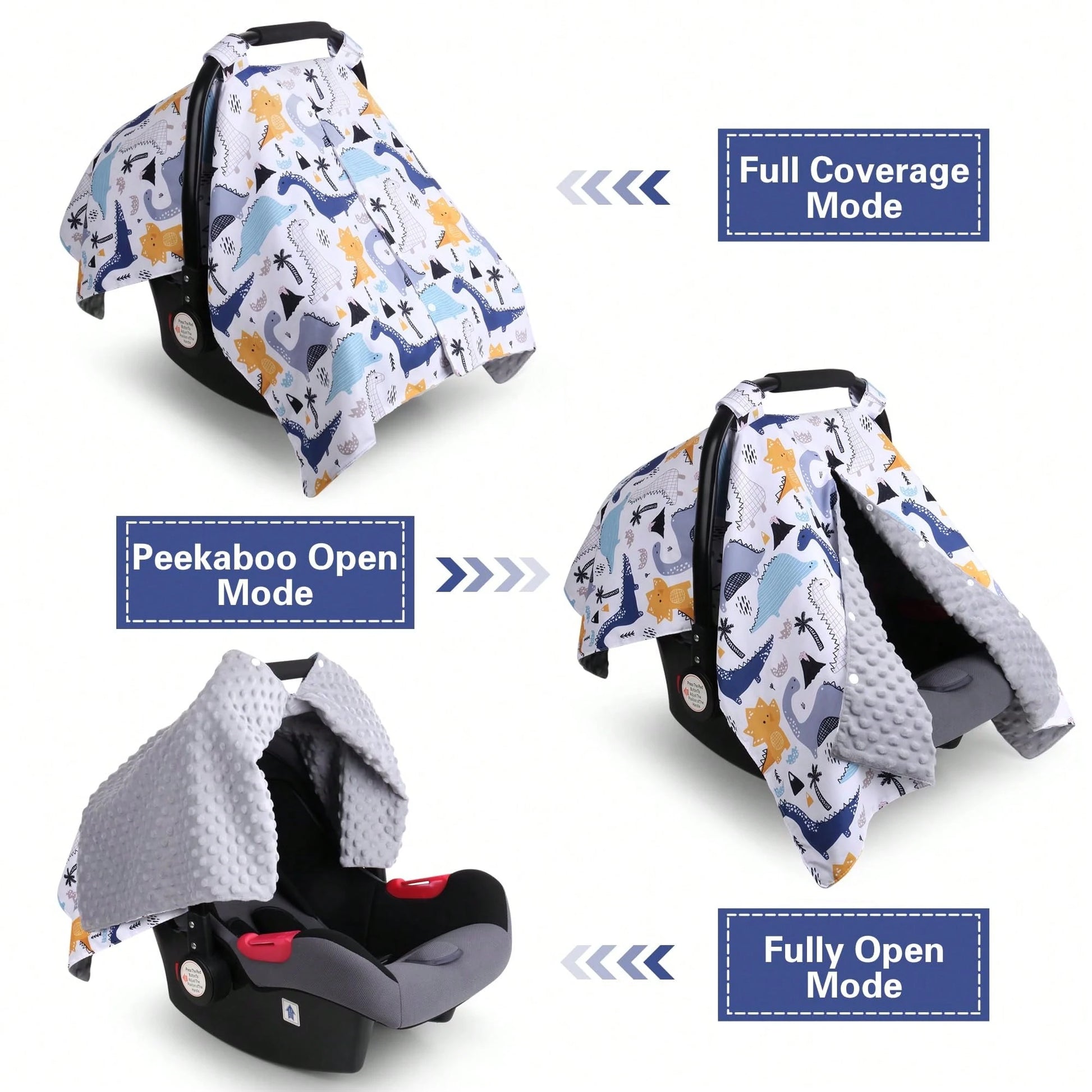 Carseat Covers Girl, Minky Infant Car Seat Cover Winter, Peekaboo Opening Car Seat Canopy, Multi-Use Carrier, Stroller, Nursing Cover