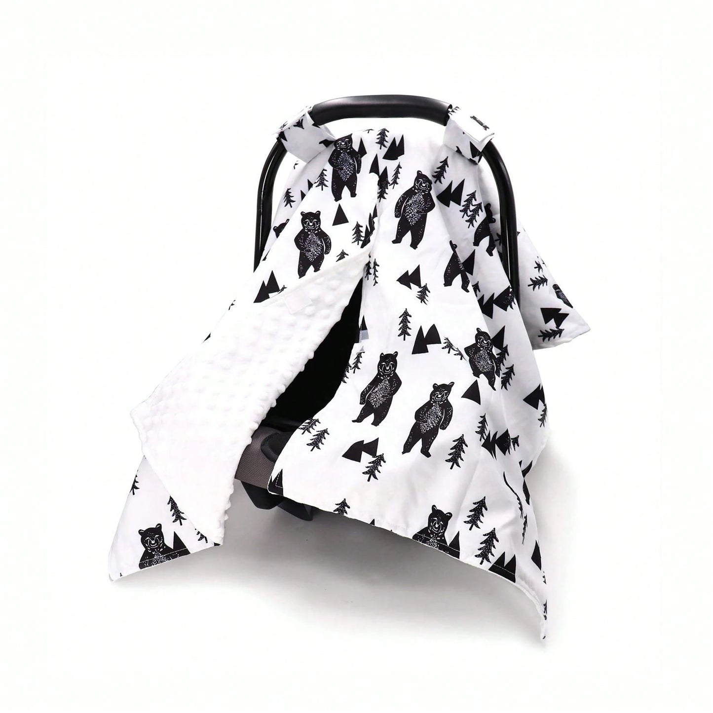 Carseat Covers Girl, Minky Infant Car Seat Cover Winter, Peekaboo Opening Car Seat Canopy, Multi-Use Carrier, Stroller, Nursing Cover