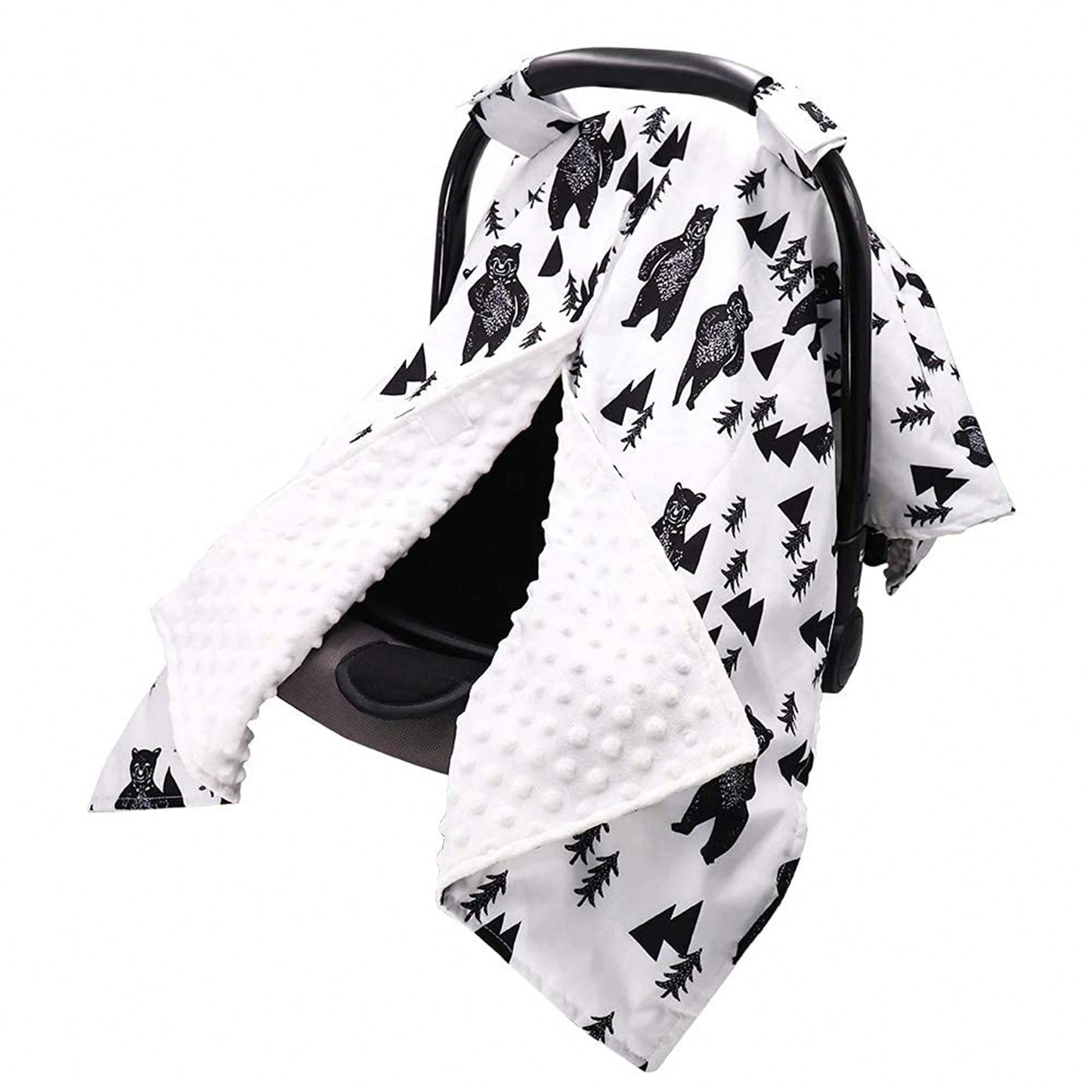 Carseat Covers Girl, Minky Infant Car Seat Cover Winter, Peekaboo Opening Car Seat Canopy, Multi-Use Carrier, Stroller, Nursing Cover