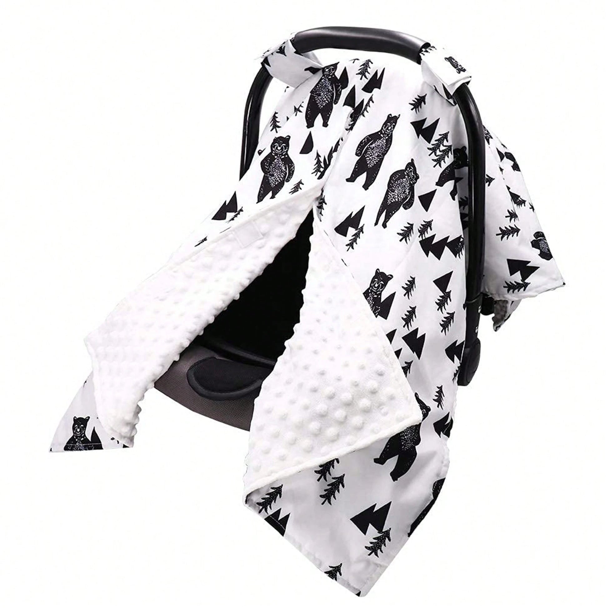 Carseat Covers Girl, Minky Infant Car Seat Cover Winter, Peekaboo Opening Car Seat Canopy, Multi-Use Carrier, Stroller, Nursing Cover