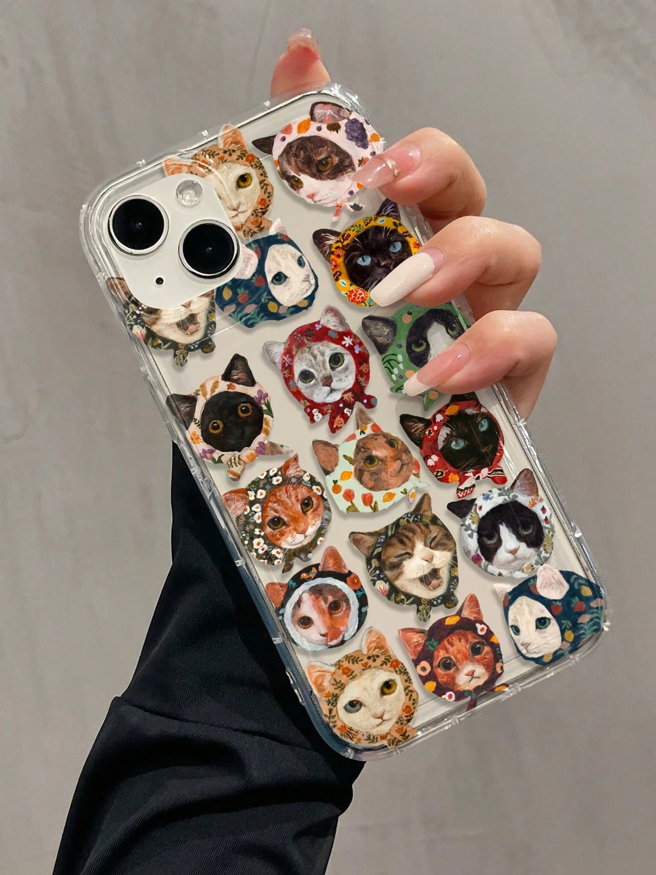 Cat Pattern TPU Shockproof 1pc Airbag Cat Pattern Full Coverage TPU Shockproof Phone Case Compatible With Apple 17, 16, 15, 14, 13, 12, 11 Pro Max, Series, International Version, Not The Domestic Vers