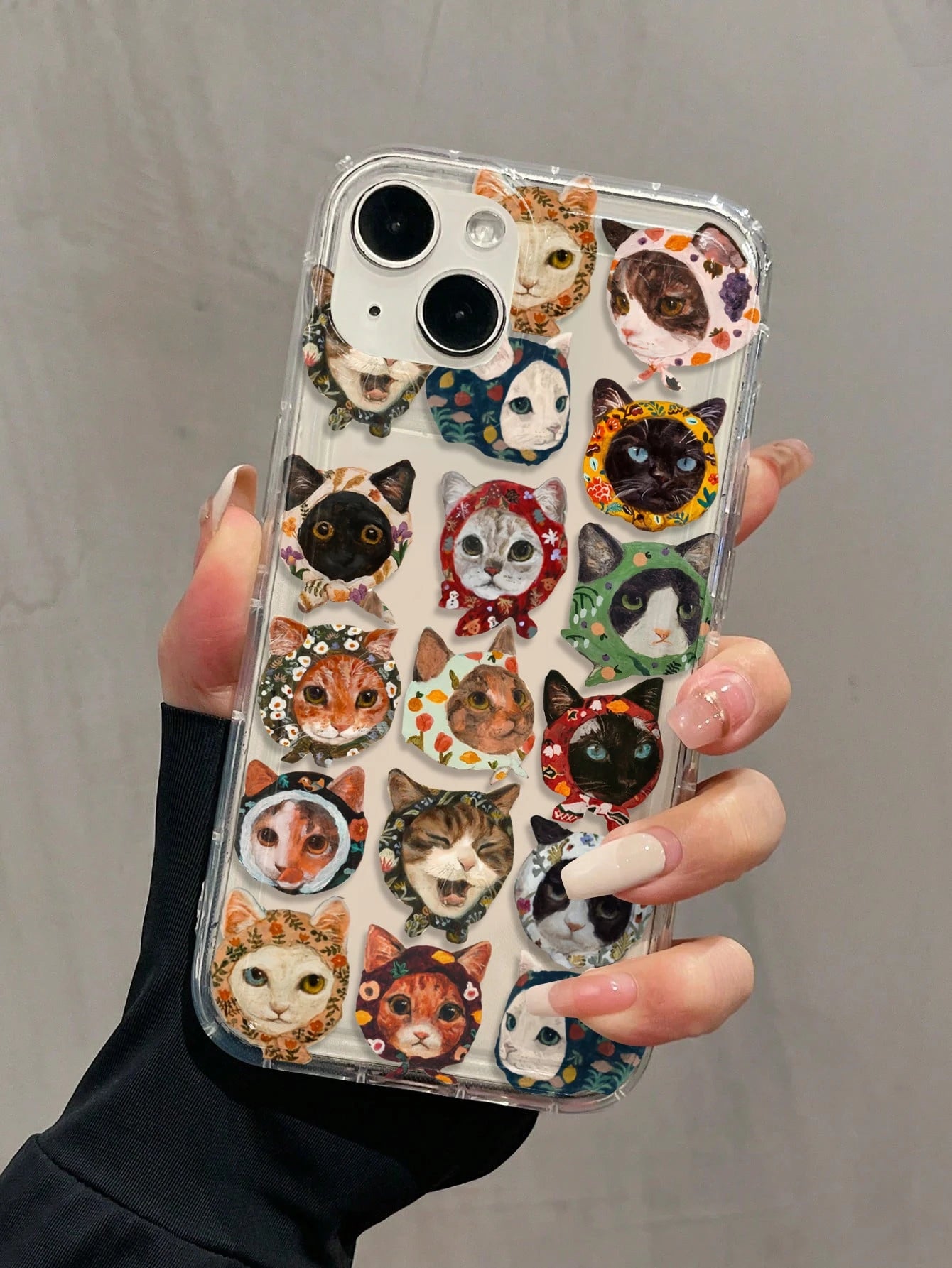 Cat Pattern TPU Shockproof 1pc Airbag Cat Pattern Full Coverage TPU Shockproof Phone Case Compatible With Apple 17, 16, 15, 14, 13, 12, 11 Pro Max, Series, International Version, Not The Domestic Vers