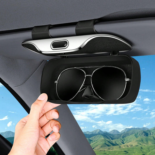 Christmas Gifts For Drivers, Car Sun Visor Sunglasses Holder, Universal Auto Eyeglasses Organizer Box To Keep Car Tidy & Driving, Fits All Glasses