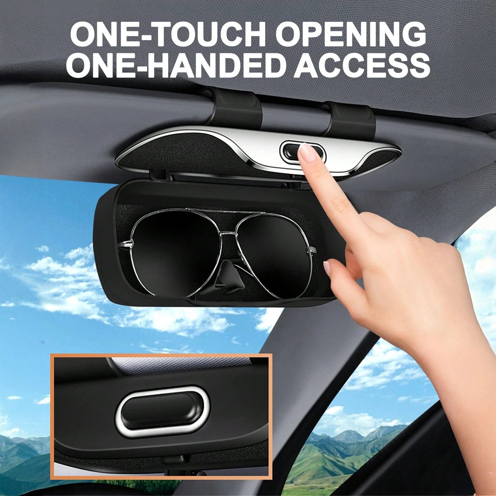 Christmas Gifts For Drivers, Car Sun Visor Sunglasses Holder, Universal Auto Eyeglasses Organizer Box To Keep Car Tidy & Driving, Fits All Glasses
