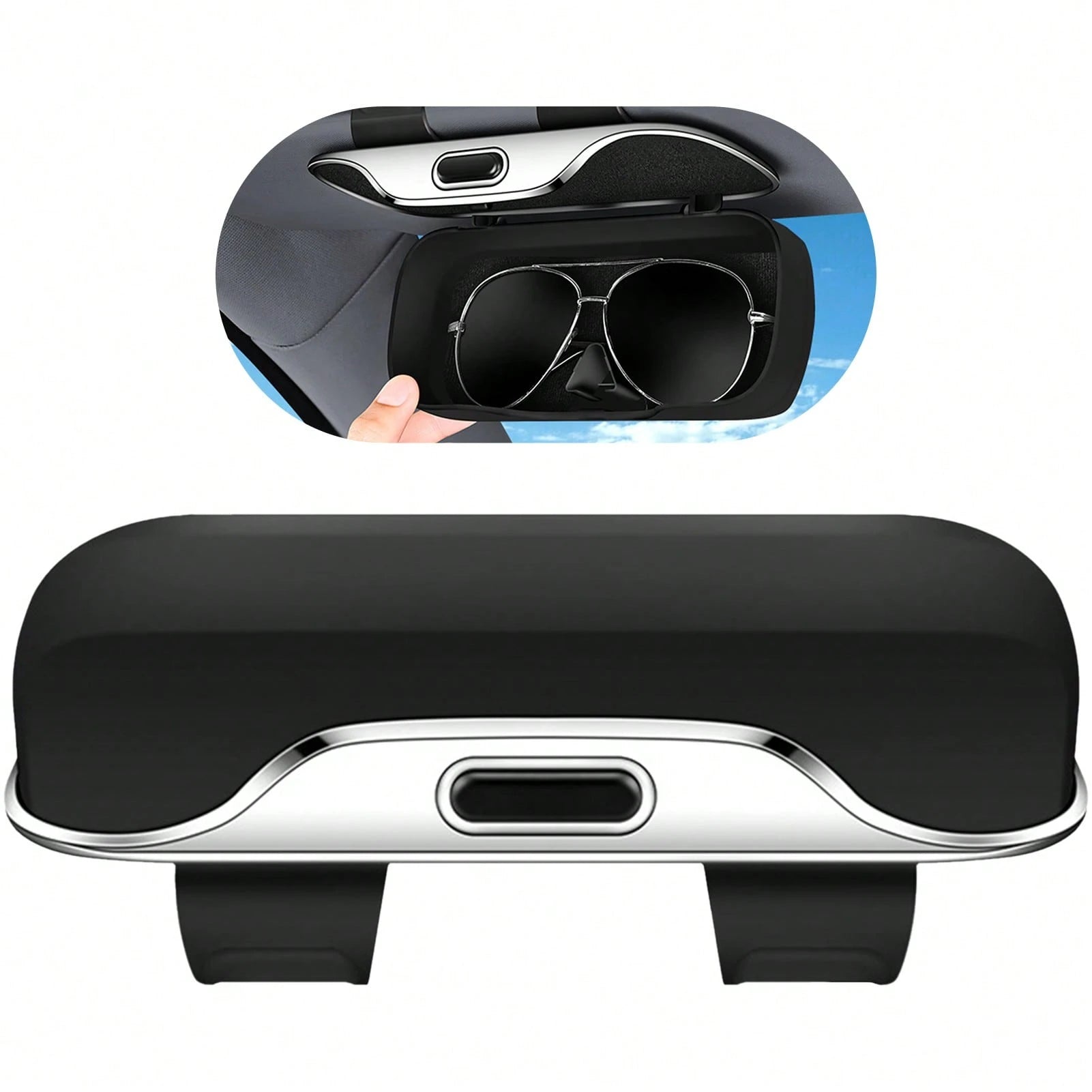 Christmas Gifts For Drivers, Car Sun Visor Sunglasses Holder, Universal Auto Eyeglasses Organizer Box To Keep Car Tidy & Driving, Fits All Glasses