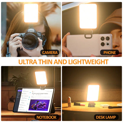 Clip-On Selfie Light For Phone & Laptop, Portable Rechargeable LED Fill Light With 3 Lighting Modes For Video Calls, Streaming, Makeup, Content Creation
