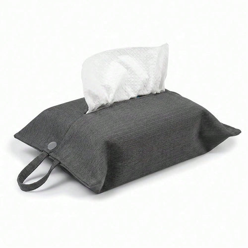 Cloth Tissue Cover, Toilet Paper Holder, Hang Paper Towel Holder For Car Home Office Desk Travel, Cotton Face Tissues Holder, Brushed Gray