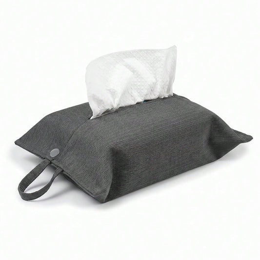 Cloth Tissue Cover, Toilet Paper Holder, Hang Paper Towel Holder For Car Home Office Desk Travel, Cotton Face Tissues Holder, Brushed Gray