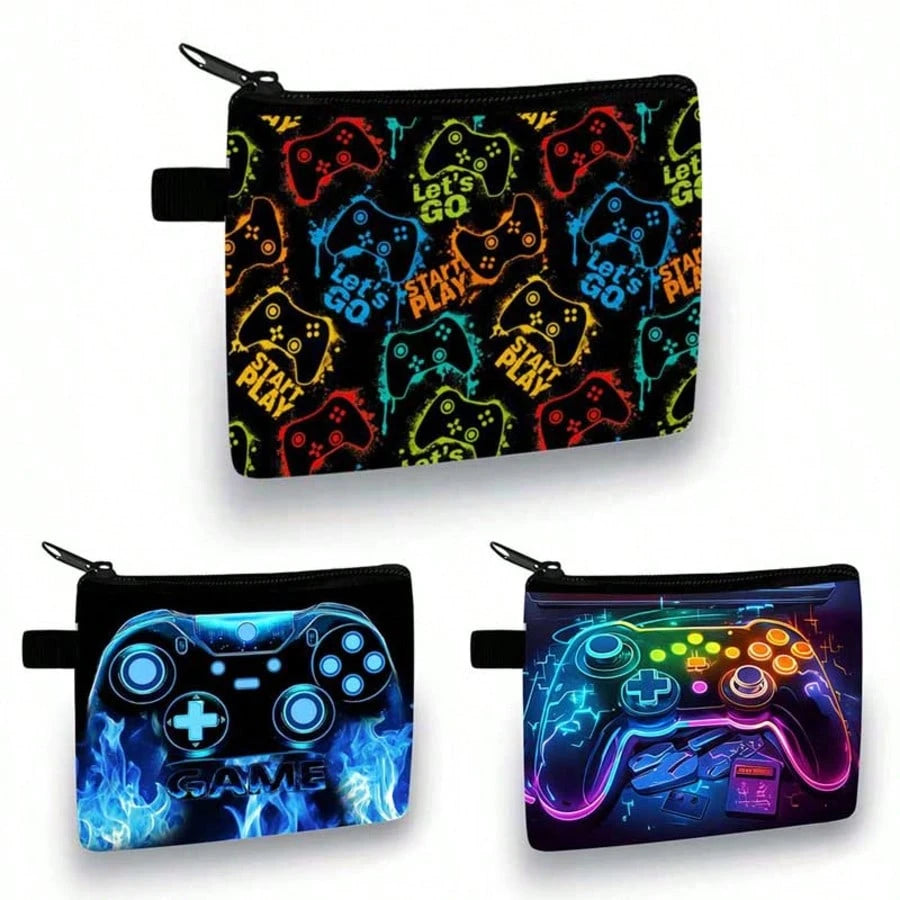 Cool Coin Purse, Gamers'Style, Wallet In Colourful,Festive Game Printed Wallet- Casual Style, Polyester Material Gamers'Style