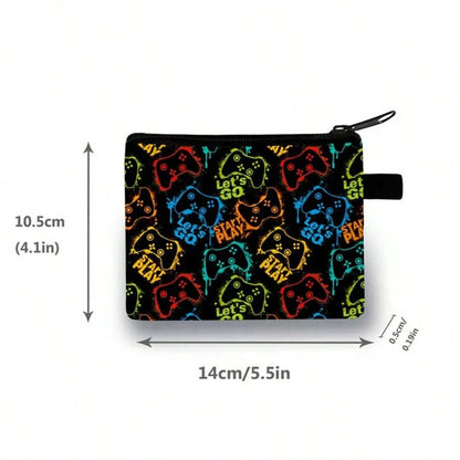 Cool Coin Purse, Gamers'Style, Wallet In Colourful,Festive Game Printed Wallet- Casual Style, Polyester Material Gamers'Style