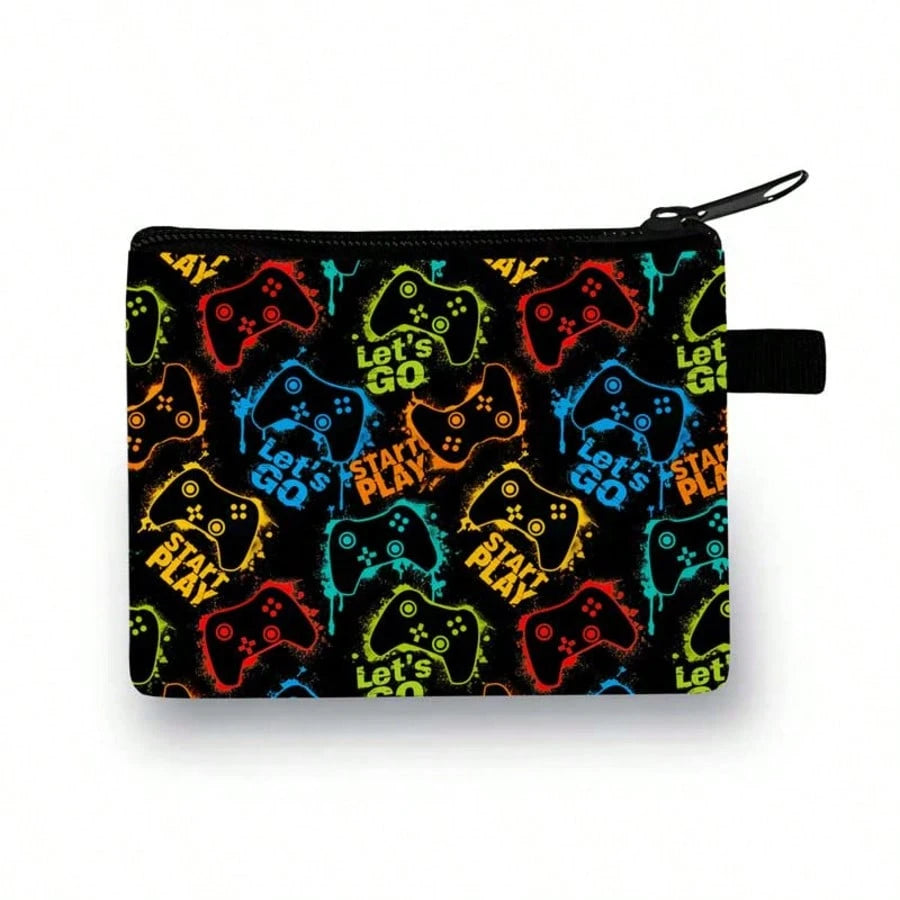 Cool Coin Purse, Gamers'Style, Wallet In Colourful,Festive Game Printed Wallet- Casual Style, Polyester Material Gamers'Style