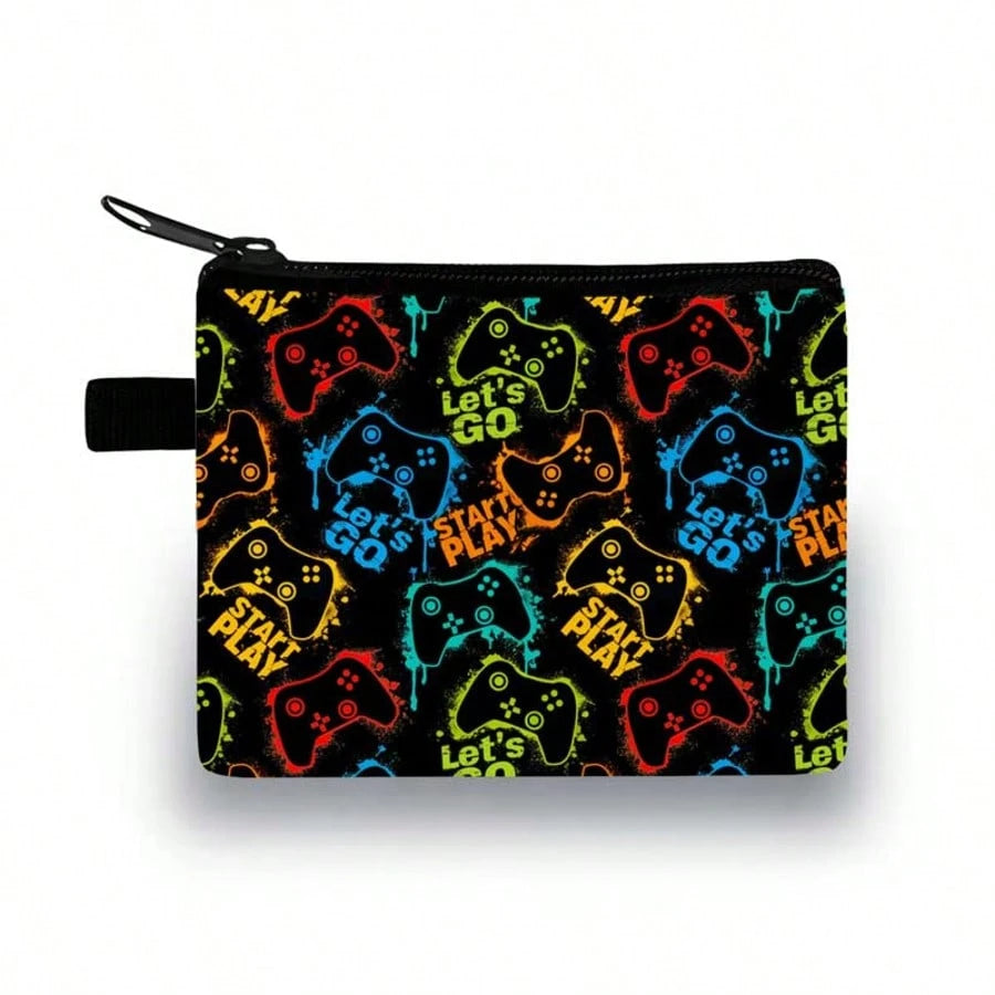 Cool Coin Purse, Gamers'Style, Wallet In Colourful,Festive Game Printed Wallet- Casual Style, Polyester Material Gamers'Style
