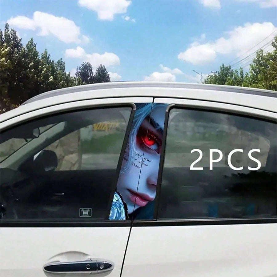 Cool Girl B-Pillar Glossy Car Sticker, For Vehicle Decoration, B-Pillar Protective Film Sticker