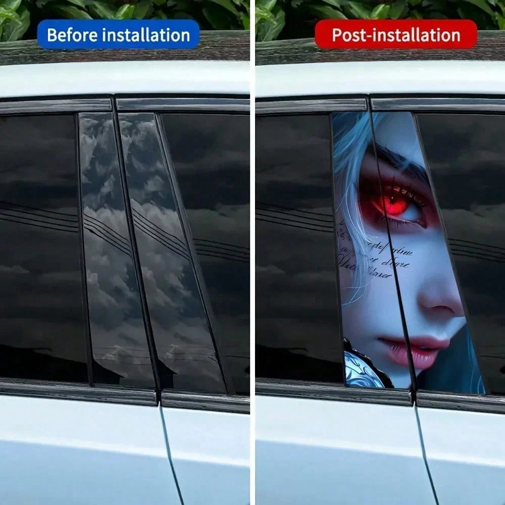 Cool Girl B-Pillar Glossy Car Sticker, For Vehicle Decoration, B-Pillar Protective Film Sticker