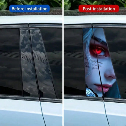 Cool Girl B-Pillar Glossy Car Sticker, For Vehicle Decoration, B-Pillar Protective Film Sticker