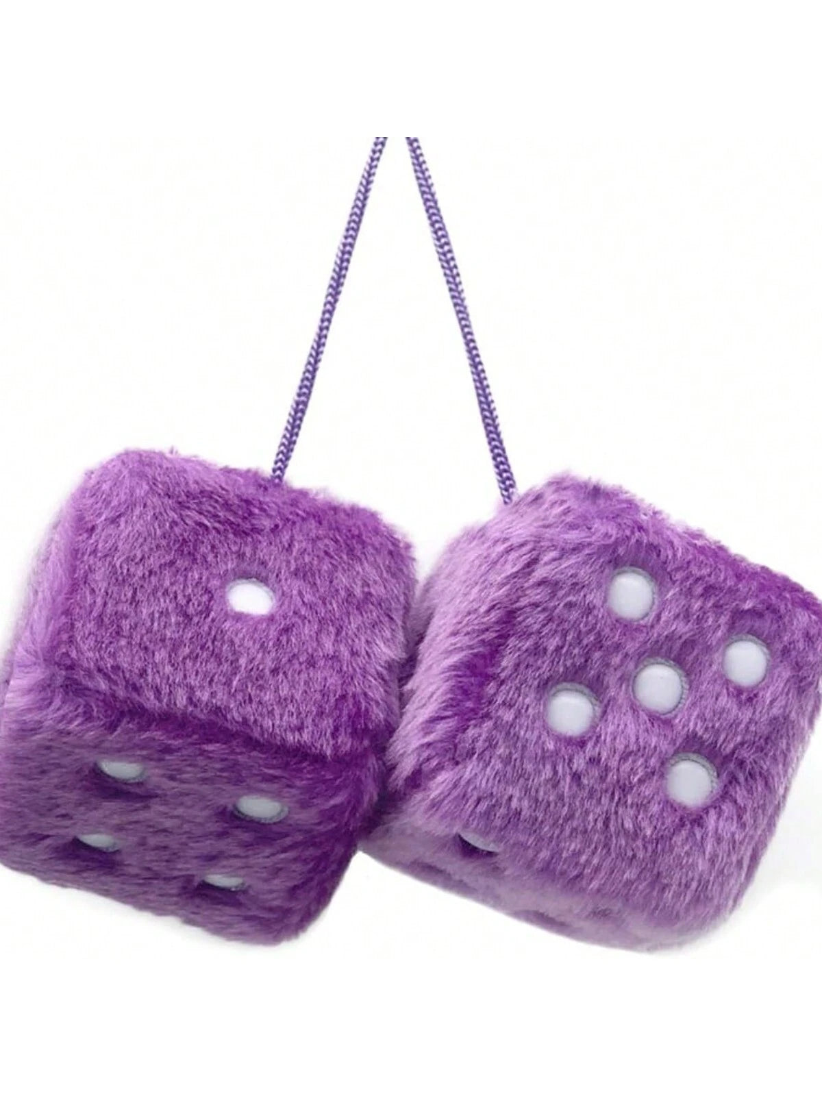 Couple Fuzzy Dice With Leather Dots Retro Car Mirror Hanging Accessories For Car Decoration