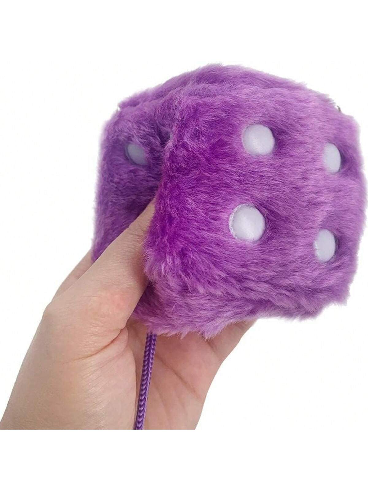 Couple Fuzzy Dice With Leather Dots Retro Car Mirror Hanging Accessories For Car Decoration
