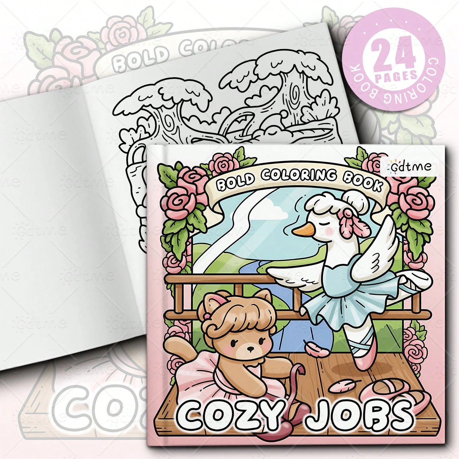 COZY JOBS Coloring Book For Adults & Kids, Bold & Easy, Minimalist Large Designs To Help You Relax, Includes Cute Drawing Book Comfortable Patterns (Bold & Easy To Color), Mother's Day Gift, Back To S