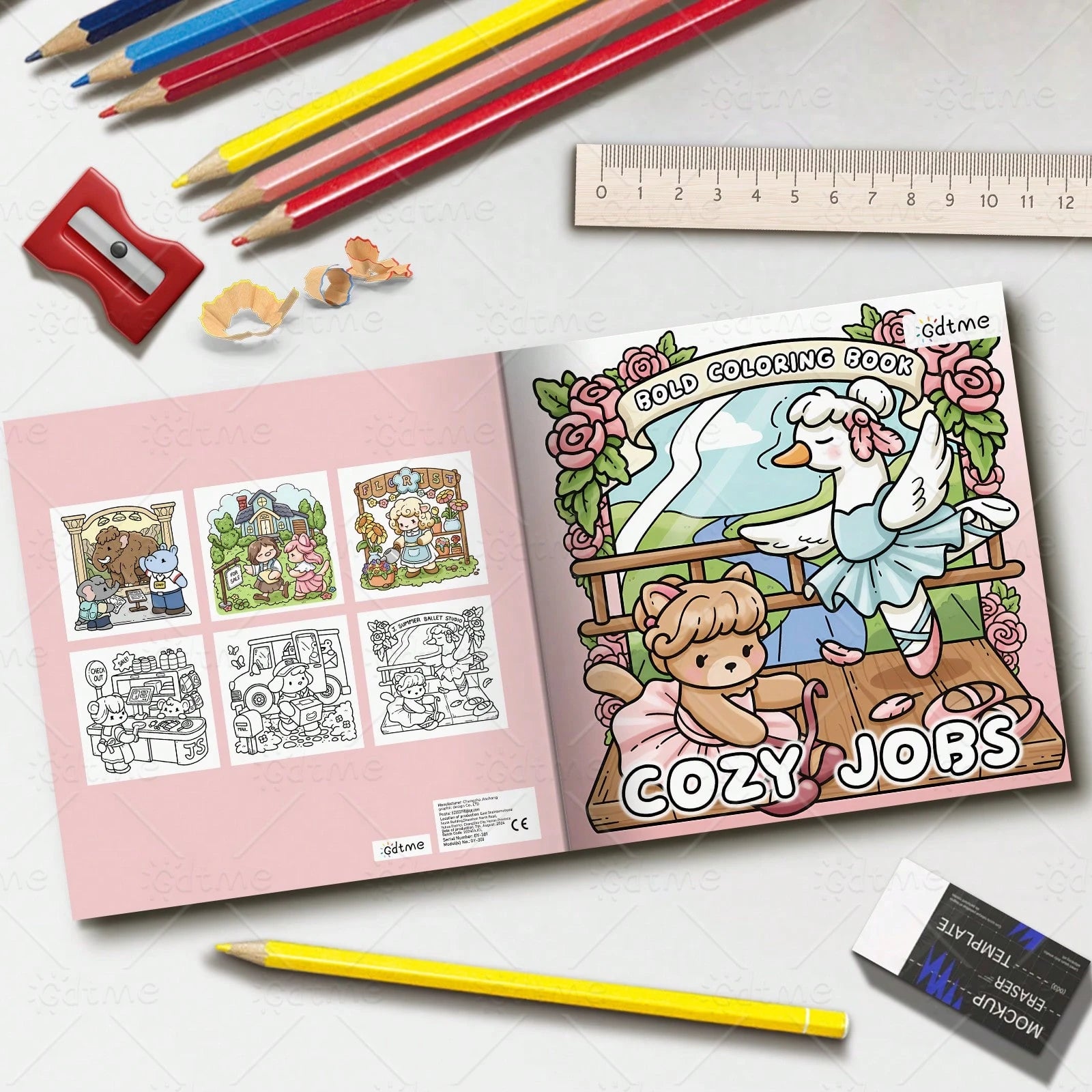 COZY JOBS Coloring Book For Adults & Kids, Bold & Easy, Minimalist Large Designs To Help You Relax, Includes Cute Drawing Book Comfortable Patterns (Bold & Easy To Color), Mother's Day Gift, Back To S