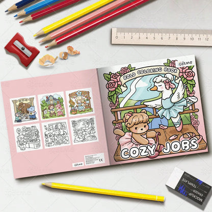 COZY JOBS Coloring Book For Adults & Kids, Bold & Easy, Minimalist Large Designs To Help You Relax, Includes Cute Drawing Book Comfortable Patterns (Bold & Easy To Color), Mother's Day Gift, Back To S