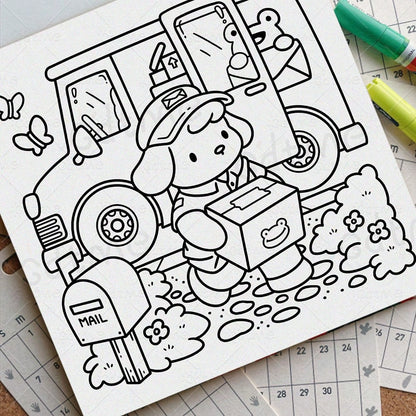 COZY JOBS Coloring Book For Adults & Kids, Bold & Easy, Minimalist Large Designs To Help You Relax, Includes Cute Drawing Book Comfortable Patterns (Bold & Easy To Color), Mother's Day Gift, Back To S