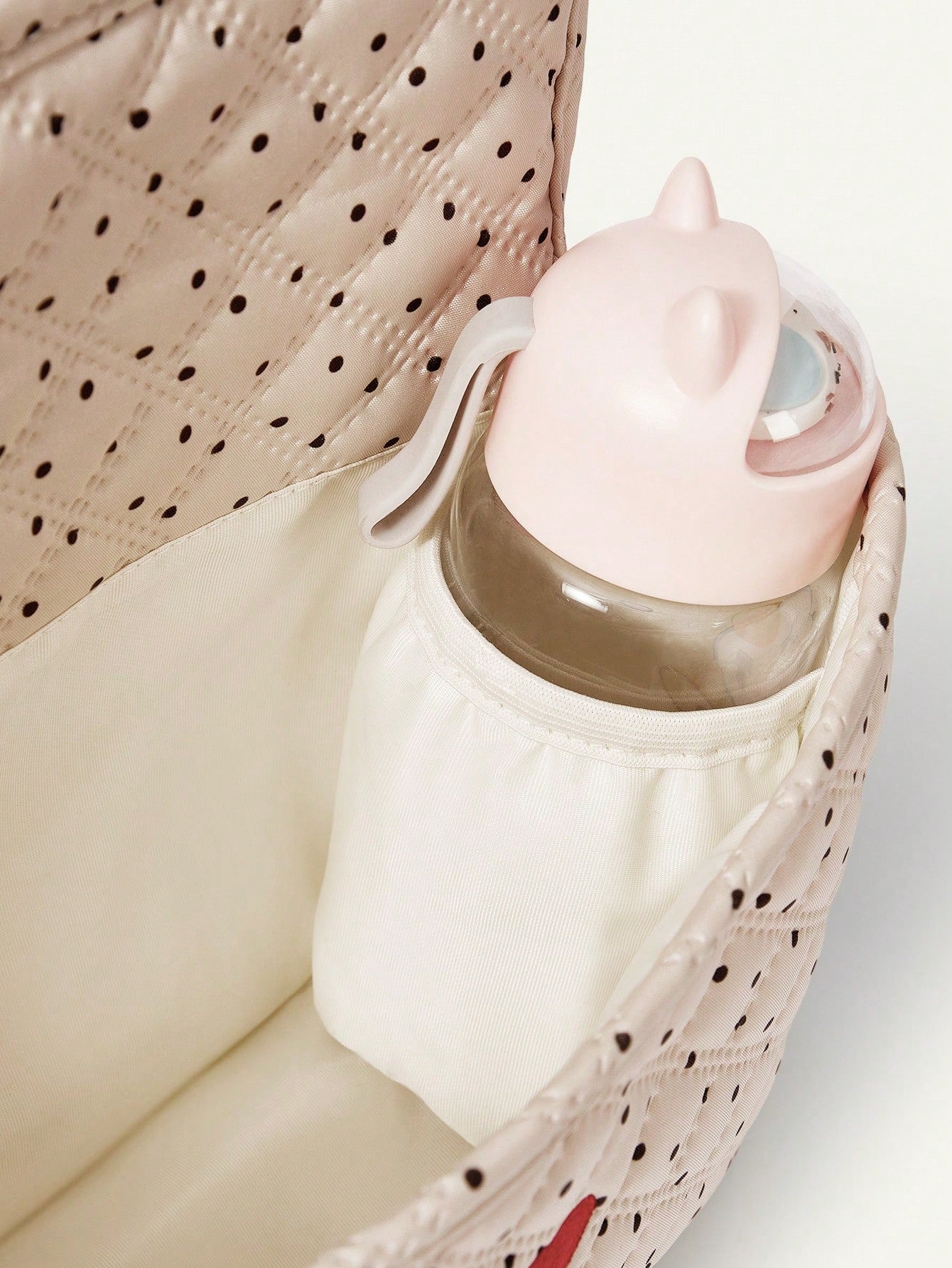 Cozy Pixies 1-Piece Stroller Accessories Polka Dot Love Pattern Storage Bag, Built-In Bottle Compartment, Diaper Storage Mother And Baby Bag, Suitable For Outdoor Convenient Travel Leisure Diaper Bag