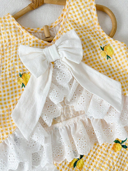 Cozy Pixies Baby Girl Floral Print Contrast Trim Sleeveless Top And Elastic Waist Pants 2 Piece Set