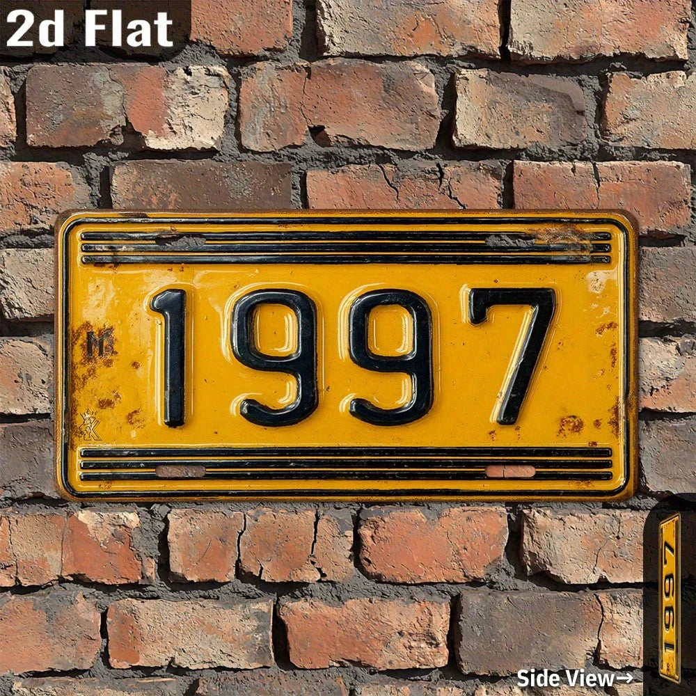 CP[JIT], 2D Flat, 1 Piece, Metal Vintage Aluminum Sign, Outdoor Wall Decoration (11.9inch X 6inch), 1997, Vintage Wall Art Year Sign, Suitable For Home Decoration In Garage, Front Yard, Entrance, Porc