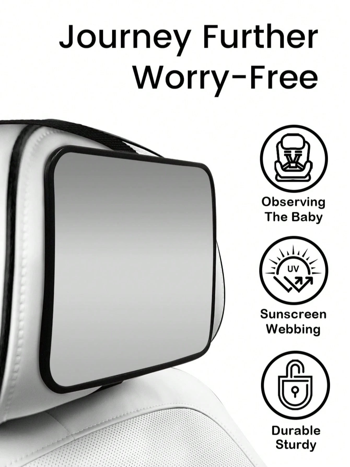 Crash Tested And Certified Shatterproof Baby Car Mirror For Rear Facing Infant With Wide Crystal Clear View