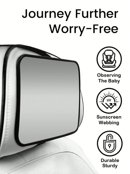 Crash Tested And Certified Shatterproof Baby Car Mirror For Rear Facing Infant With Wide Crystal Clear View