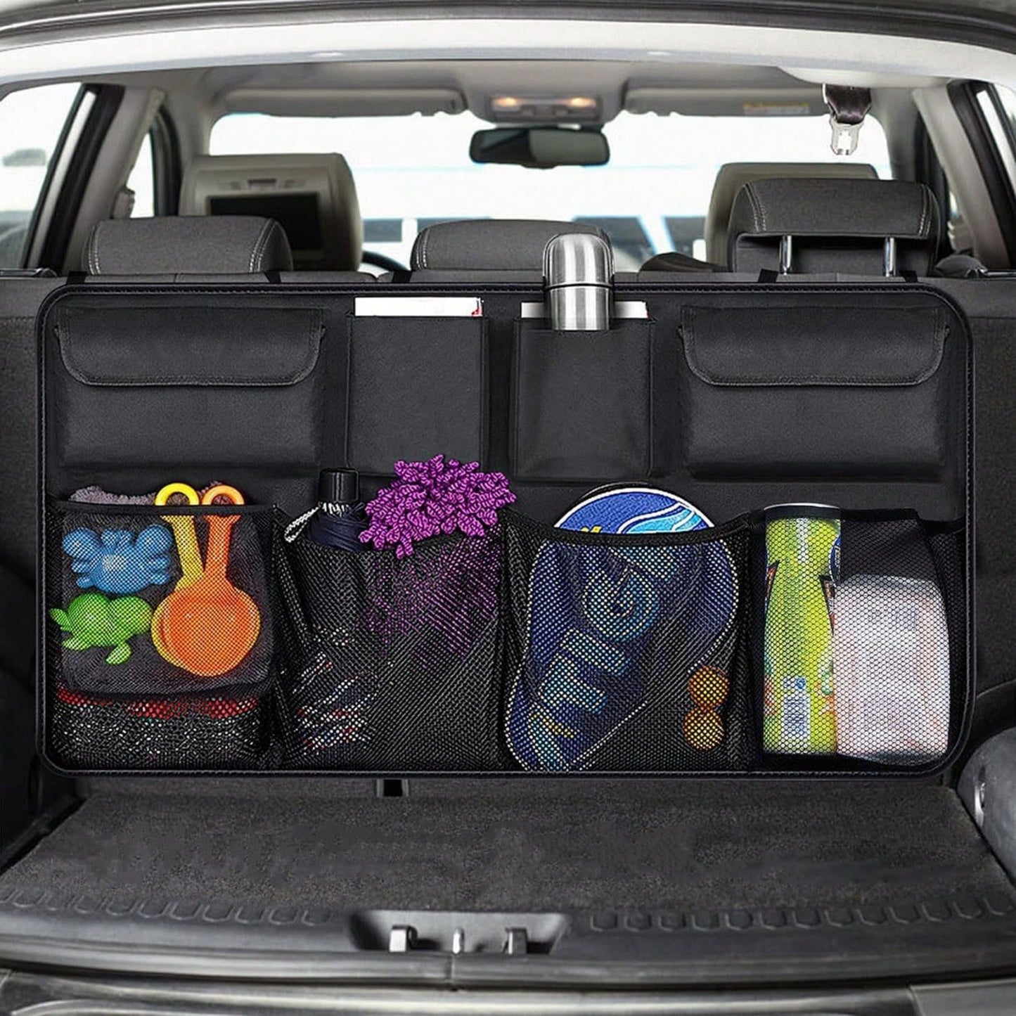 Create A Clean Interior Environment! 8 Black Storage Bags, Suitable For Many Car Models, Perfectly Combined With The Seat Back And Trunk, Saving Space!