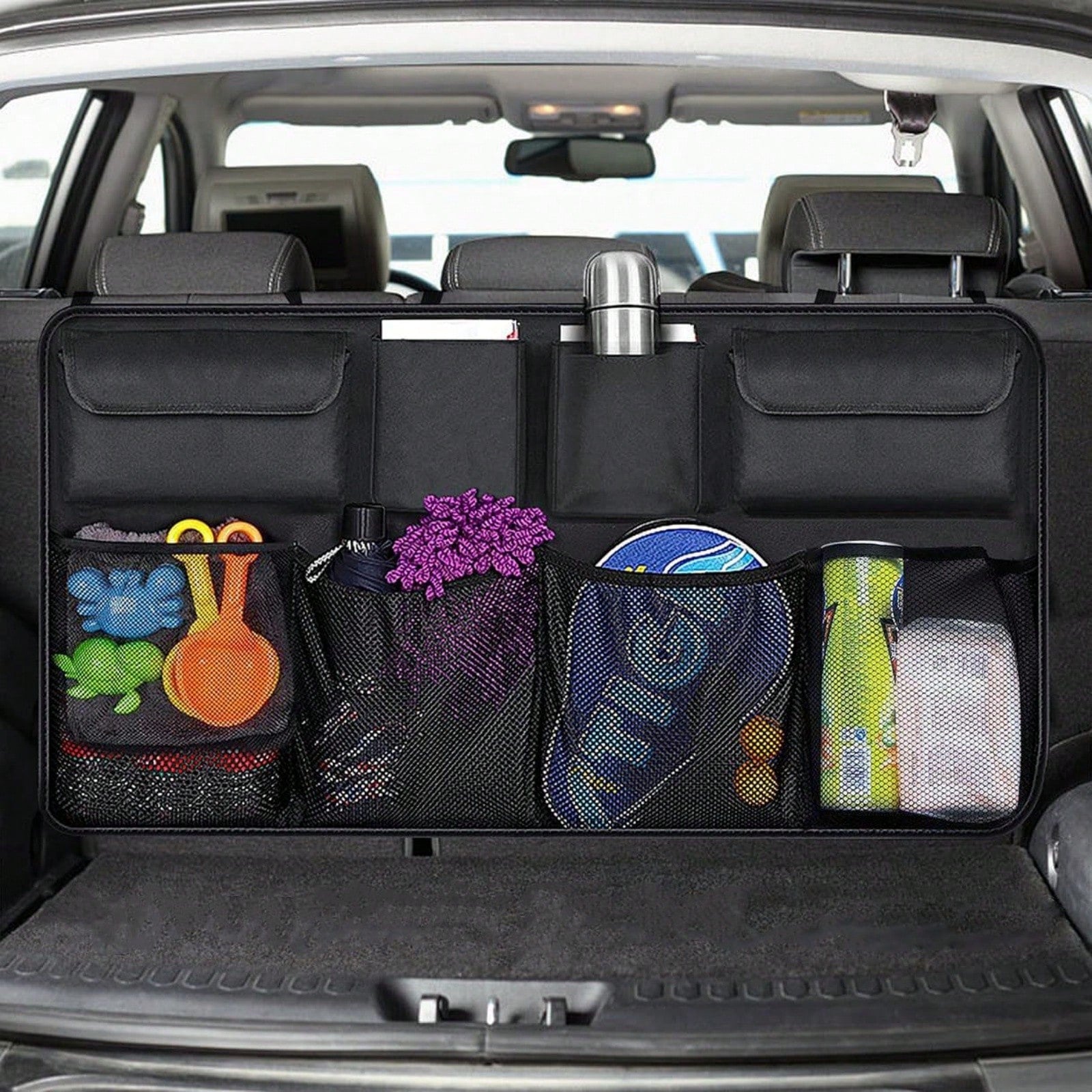 Create A Clean Interior Environment! 8 Black Storage Bags, Suitable For Many Car Models, Perfectly Combined With The Seat Back And Trunk, Saving Space!