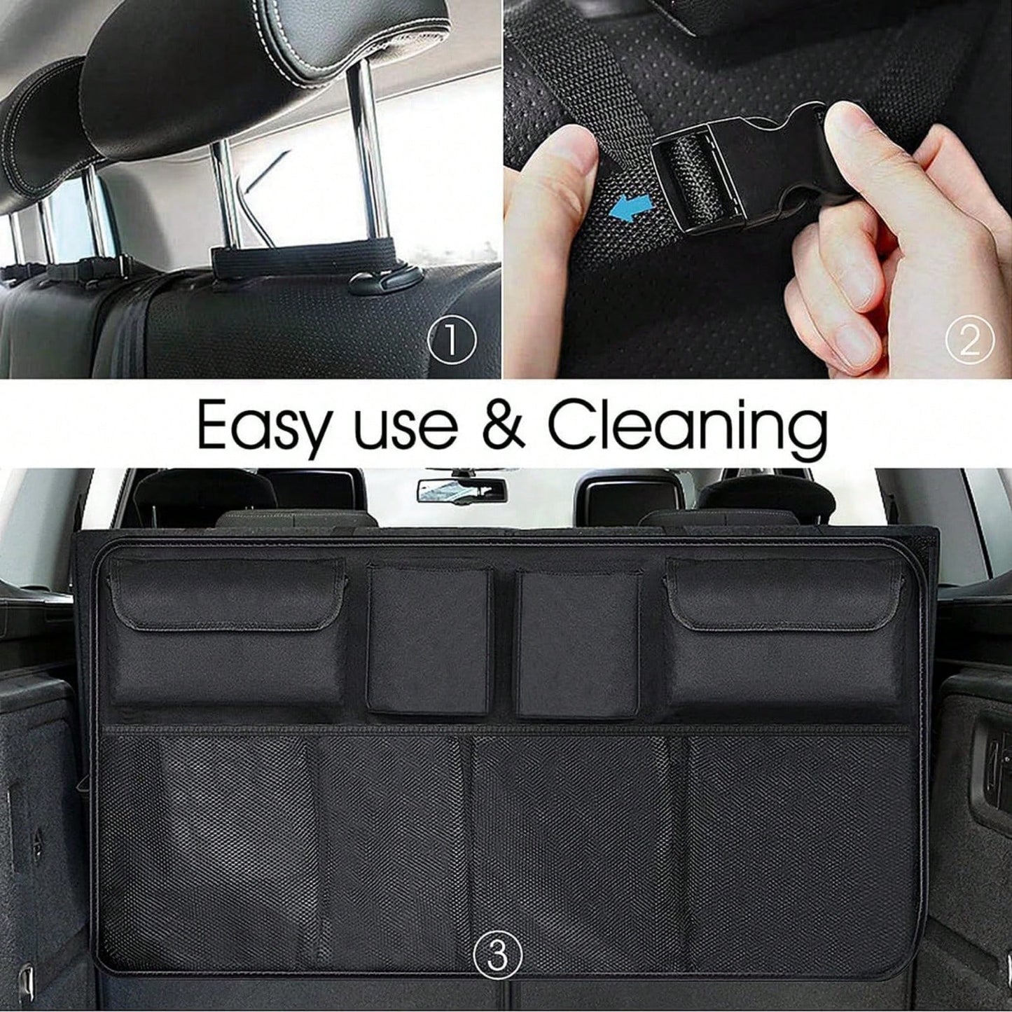 Create A Clean Interior Environment! 8 Black Storage Bags, Suitable For Many Car Models, Perfectly Combined With The Seat Back And Trunk, Saving Space!