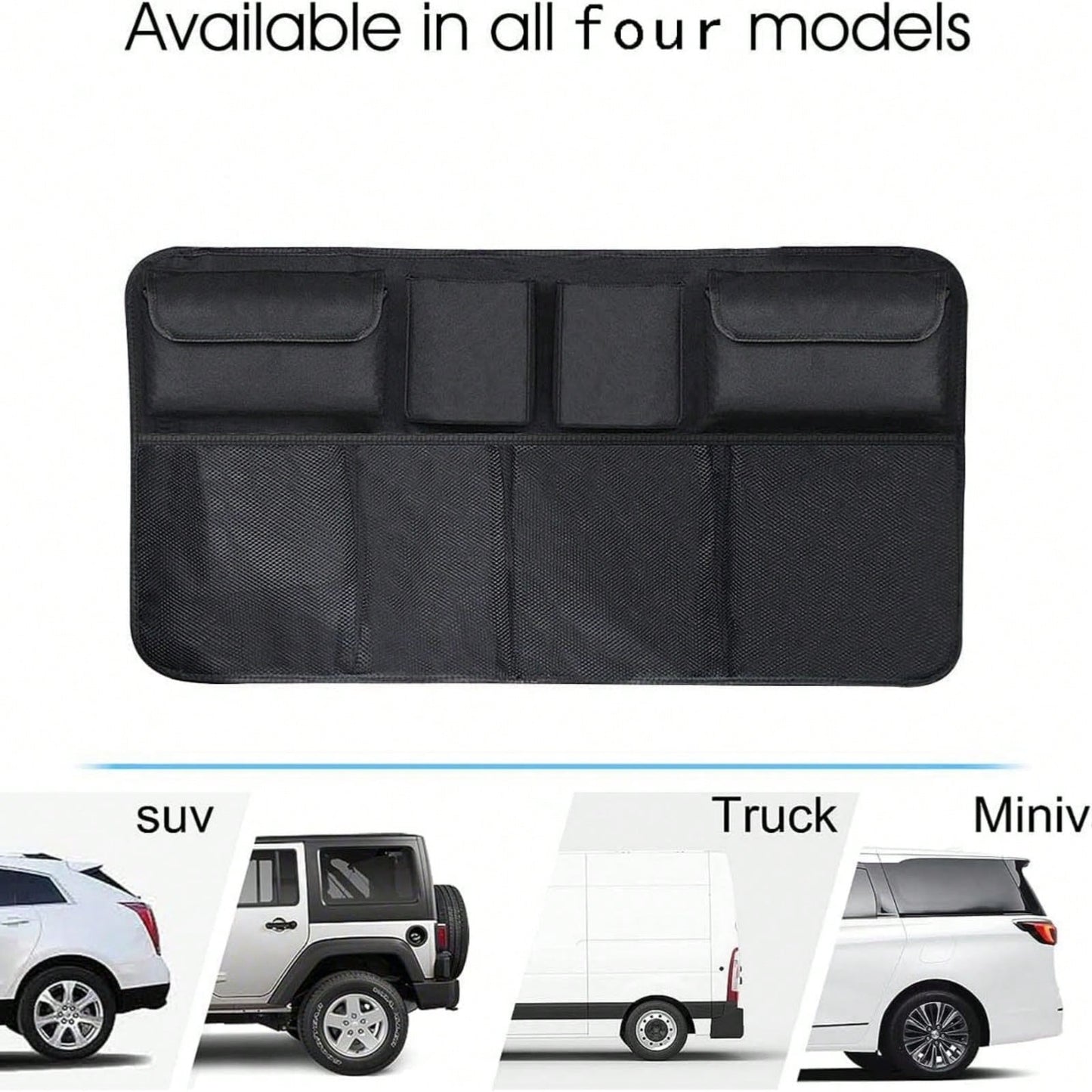 Create A Clean Interior Environment! 8 Black Storage Bags, Suitable For Many Car Models, Perfectly Combined With The Seat Back And Trunk, Saving Space!
