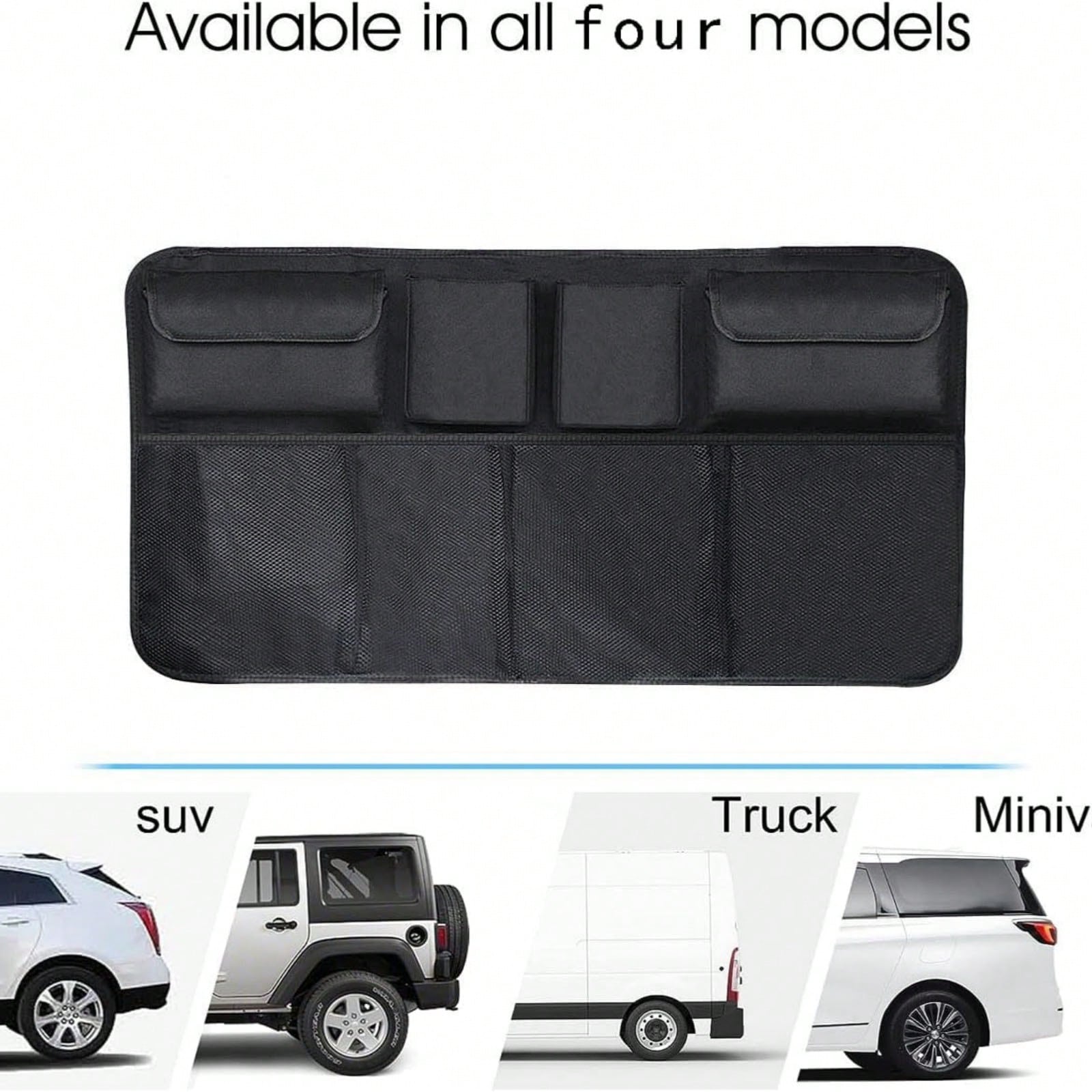 Create A Clean Interior Environment! 8 Black Storage Bags, Suitable For Many Car Models, Perfectly Combined With The Seat Back And Trunk, Saving Space!