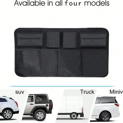 Create A Clean Interior Environment! 8 Black Storage Bags, Suitable For Many Car Models, Perfectly Combined With The Seat Back And Trunk, Saving Space!