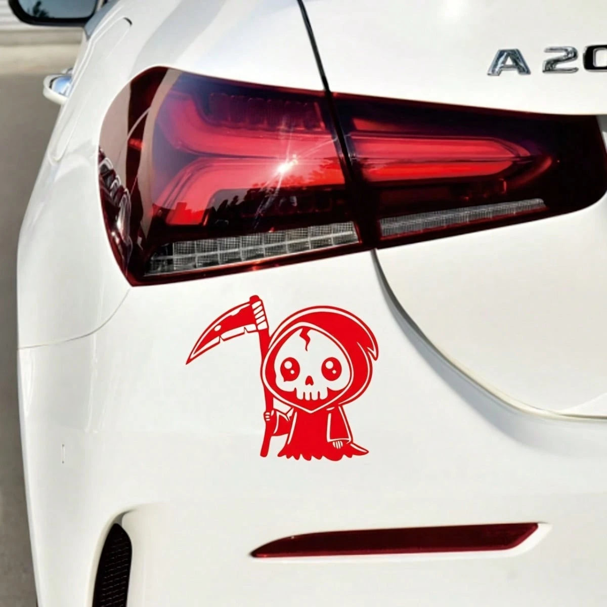 Creative Mini Grim Reaper Car Stickers- Cute Death Decals, Suitable For Rear Window Glass, Fuel Tank Cover, Side Windows And Scratch Cover, Waterproof, UV Resistant And Residue-Free