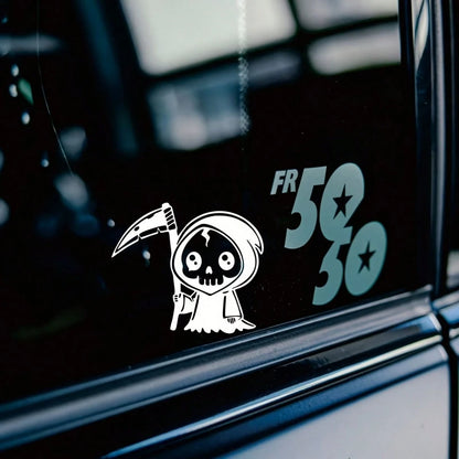 Creative Mini Grim Reaper Car Stickers- Cute Death Decals, Suitable For Rear Window Glass, Fuel Tank Cover, Side Windows And Scratch Cover, Waterproof, UV Resistant And Residue-Free