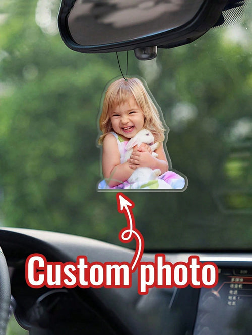 Custom Acrylic Picture Car Pendants, Personalized Photo Car Accessories, Customized Car Ornaments,Customizable Birthday Gifts With Photos,Wedding Gifts,Bag Ornaments,Keychain,Living Room,Bedroom Penda