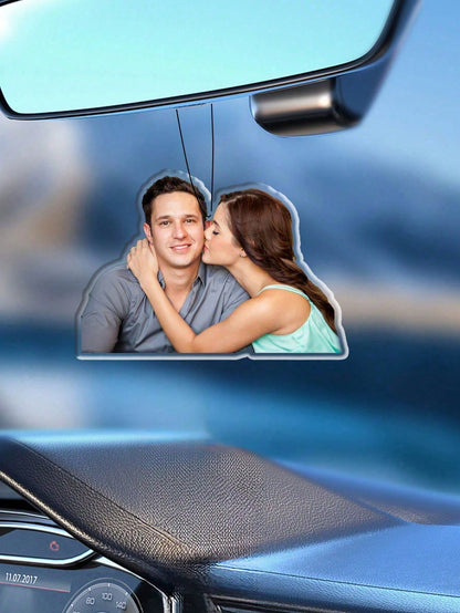 Custom Acrylic Picture Car Pendants, Personalized Photo Car Accessories, Customized Car Ornaments,Customizable Birthday Gifts With Photos,Wedding Gifts,Bag Ornaments,Keychain,Living Room,Bedroom Penda