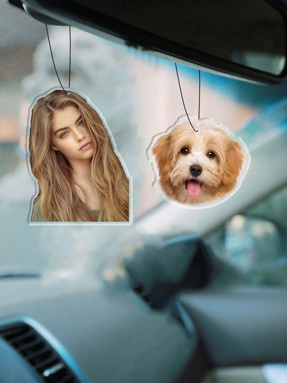 Custom Acrylic Picture Car Pendants, Personalized Photo Car Accessories, Customized Car Ornaments,Customizable Birthday Gifts With Photos,Wedding Gifts,Bag Ornaments,Keychain,Living Room,Bedroom Penda