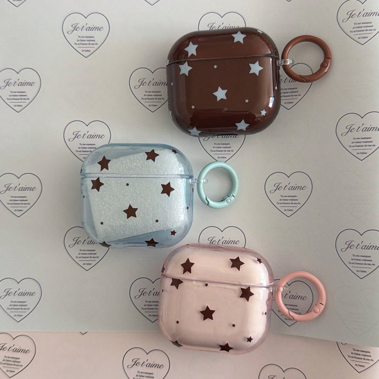 Cute Minimalist Star Pattern Bluetooth Earphone Cases Cute Minimalist 4-Color Star Carabiner Pro 3/Pro 2/Pro/ 4/3/2 Case, Fashion Women Earphone Case, Minimalist Earphone Case, Apple Earphone Case, Ap