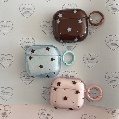 Cute Minimalist Star Pattern Bluetooth Earphone Cases Cute Minimalist 4-Color Star Carabiner Pro 3/Pro 2/Pro/ 4/3/2 Case, Fashion Women Earphone Case, Minimalist Earphone Case, Apple Earphone Case, Ap
