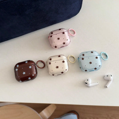 Cute Minimalist Star Pattern Bluetooth Earphone Cases Cute Minimalist 4-Color Star Carabiner Pro 3/Pro 2/Pro/ 4/3/2 Case, Fashion Women Earphone Case, Minimalist Earphone Case, Apple Earphone Case, Ap