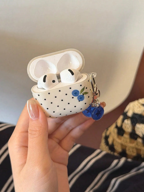 Cute Polka Dot Blueberry Protective Case For Pods Pro, Pods 3 Earphone Cover, Apple Pods 2nd/3rd Generation Bluetooth Silicone Soft Shell