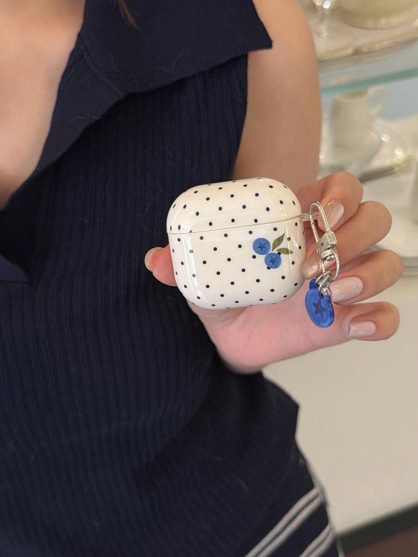 Cute Polka Dot Blueberry Protective Case For Pods Pro, Pods 3 Earphone Cover, Apple Pods 2nd/3rd Generation Bluetooth Silicone Soft Shell