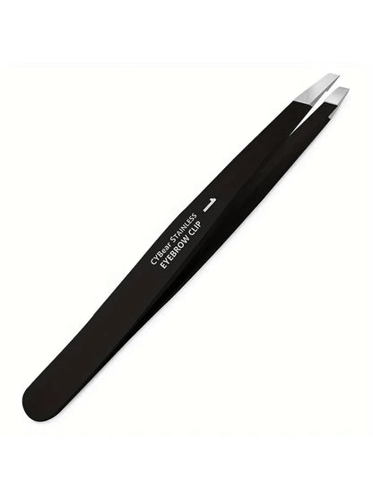 CYBear Pointed Tweezers For Women Facial Hair, NO Gaps Precision Tweezers For Eyebrows, Chin Hair,Ingrown Hair, Splinters, Glass Removal(Black),Makeup,Cheap,Room Decor,Vanity,Travel,Bedroom,Makeup Acc