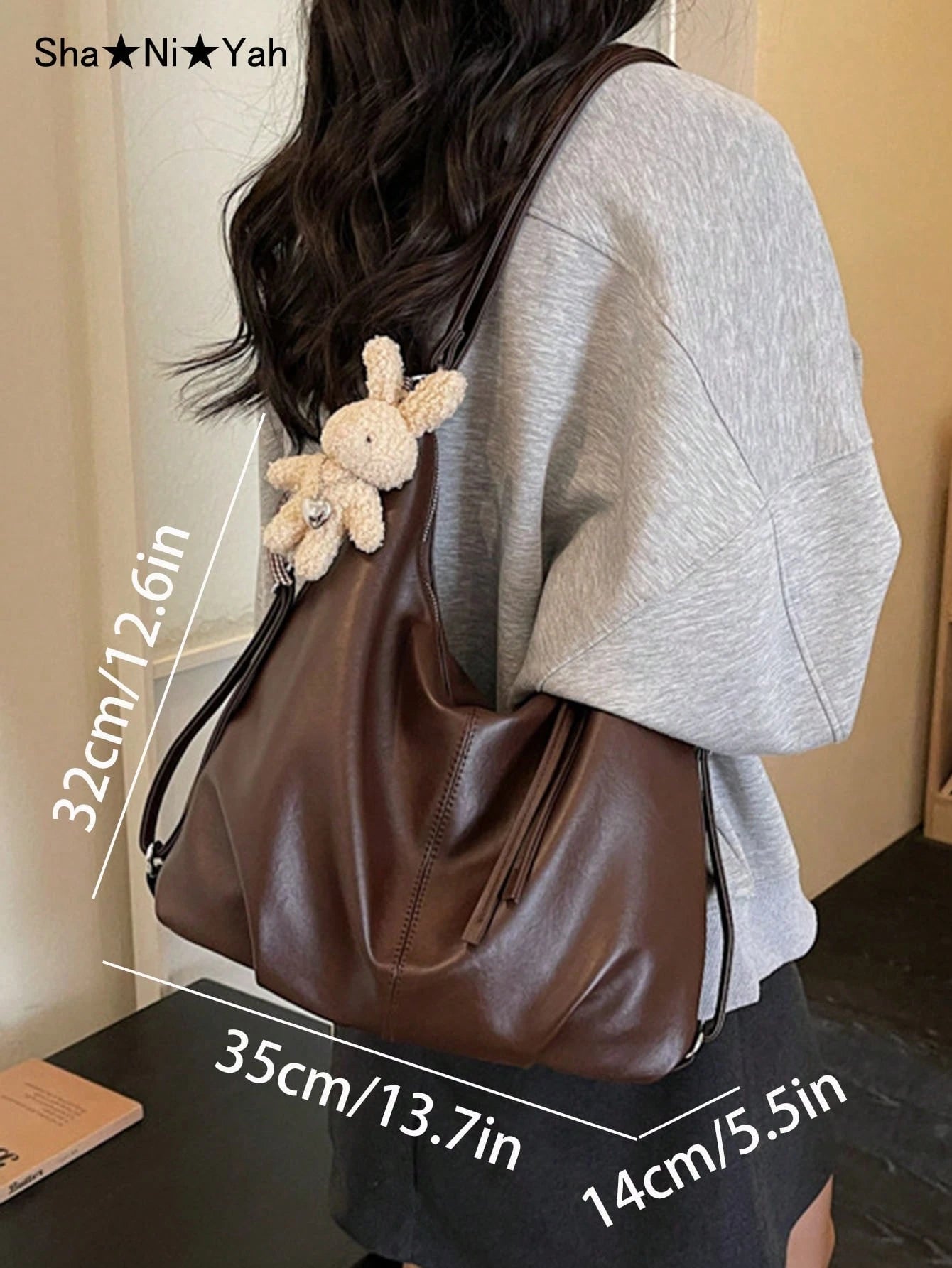DAZY 2026 New Korean Style Fashion Versatile Vintage Underarm Bag, Women's Casual Tote Bag Large Capacity Shoulder Bag, Suitable For Shopping, Party, Travel, Gift (No Accessories Included)