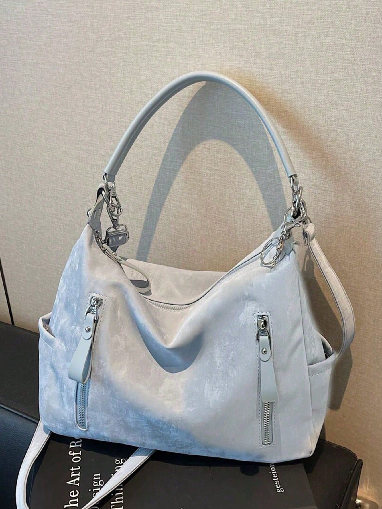 DAZY New Women's Handbag, Large Capacity Commuter Niche Design Shoulder Bag, Casual Versatile Minimalist Fashion Crossbody Bag, Comfortable Material PU Texture Solid Color Design Zipper Closure Adjust