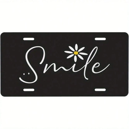 Decorative Only, Car P License Plate, Smiling Sunflower Decorative Car License Plate, Used Home Decoration, Durable Metal Plate, Suitable Men, Women, Girls, Boys, 6x12inch